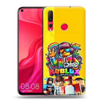 Силиконовый чехол на Huawei Nova 4 с принтом Roblox Роблокс