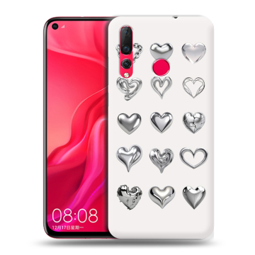Силиконовый чехол на Huawei Nova 4 с принтом Y2K сердечки Силиконовый чехол на Huawei Nova 4 с принтом Y2K сердечки