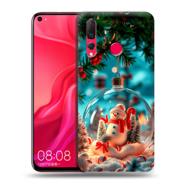 Силиконовый чехол на Huawei Nova 4 с принтом Новый год