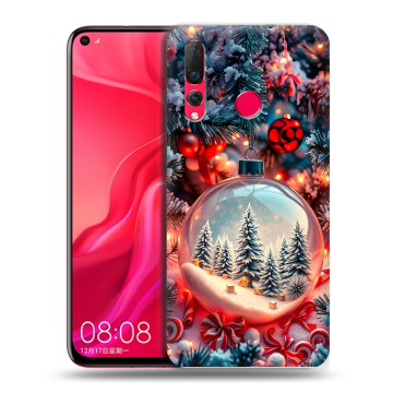Силиконовый чехол на Huawei Nova 4 с принтом Новый год