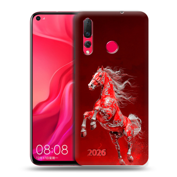 Силиконовый чехол на Huawei Nova 4 с принтом Новый год