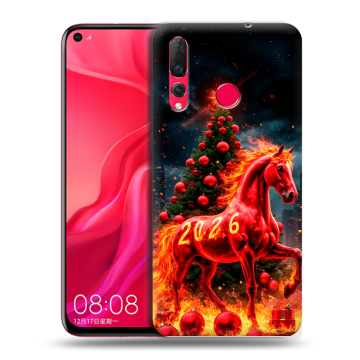 Силиконовый чехол на Huawei Nova 4 с принтом Новый год