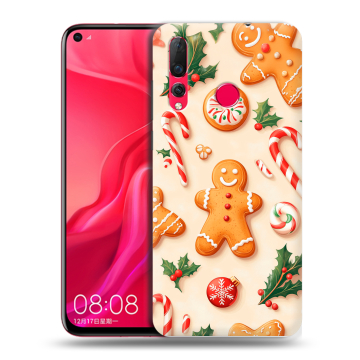Силиконовый чехол на Huawei Nova 4 с принтом Новый год