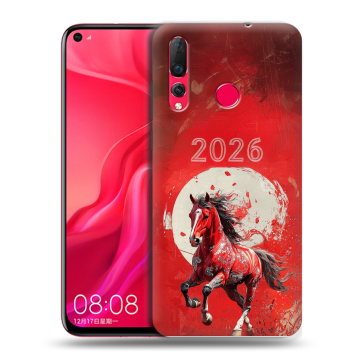 Силиконовый чехол на Huawei Nova 4 с принтом Новый год