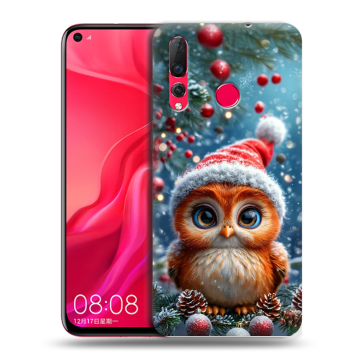 Силиконовый чехол на Huawei Nova 4 с принтом Новый год