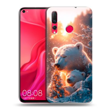 Силиконовый чехол на Huawei Nova 4 с принтом Новый год