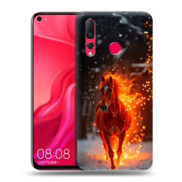 Силиконовый чехол на Huawei Nova 4 с принтом Новый год