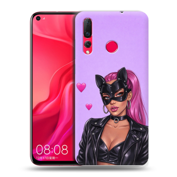 Силиконовый чехол на Huawei Nova 4 с принтом женский