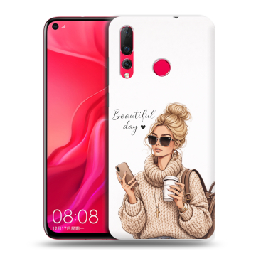 Силиконовый чехол на Huawei Nova 4 с принтом женский