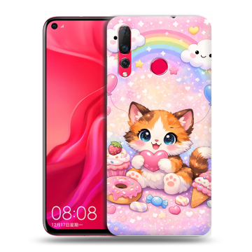 Силиконовый чехол на Huawei Nova 4 с принтом для девочек