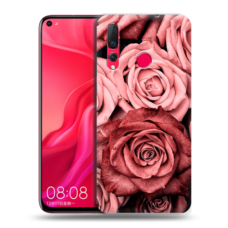 Силиконовый чехол на Huawei Nova 4 с принтом Цветы розы Силиконовый чехол на Huawei Nova 4 с принтом Цветы розы