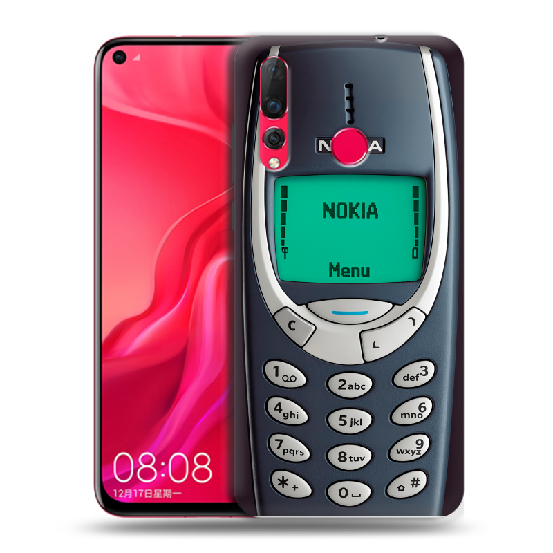 Пластиковый чехол на Huawei Nova 4 с принтом Старый телефон Пластиковый чехол на Huawei Nova 4 с принтом Старый телефон