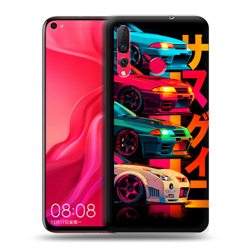 Пластиковый чехол на Huawei Nova 4 с принтом Гоночные машины Пластиковый чехол на Huawei Nova 4 с принтом Гоночные машины