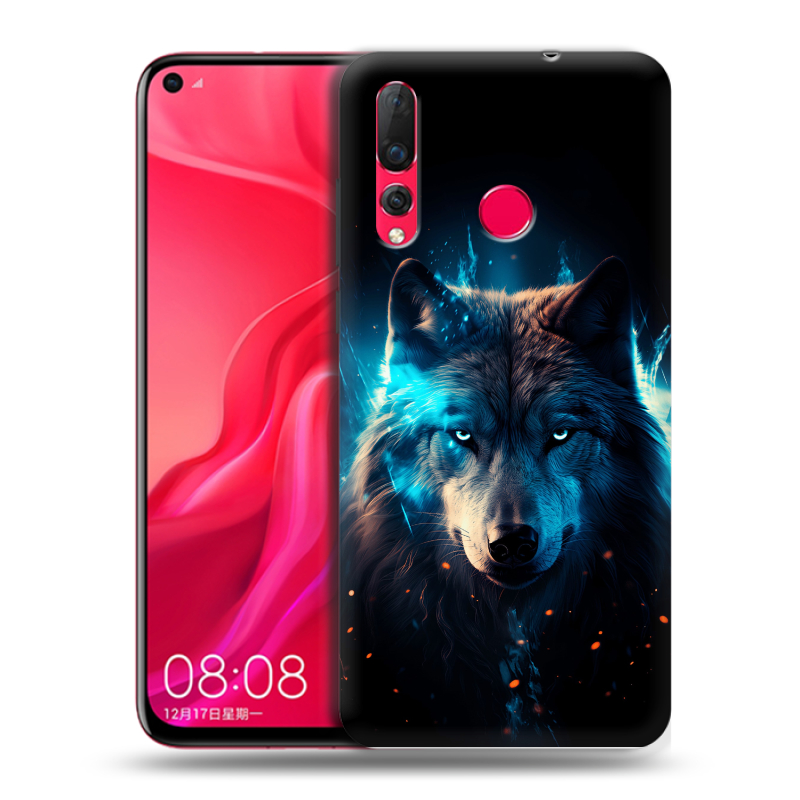 Пластиковый чехол на Huawei Nova 4 с принтом Волк ночной Пластиковый чехол на Huawei Nova 4 с принтом Волк ночной