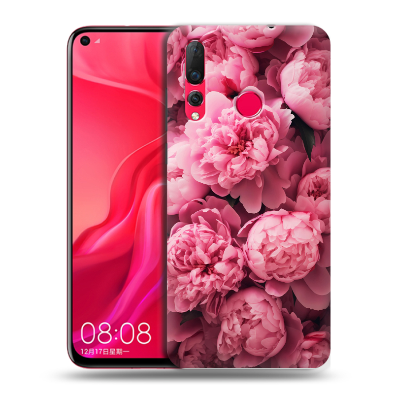 Пластиковый чехол на Huawei Nova 4 с принтом цветы пионы Пластиковый чехол на Huawei Nova 4 с принтом цветы пионы