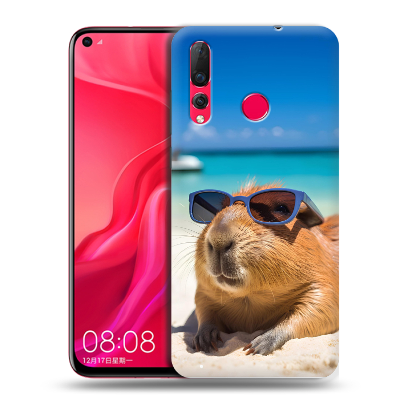 Силиконовый чехол на Huawei Nova 4 с принтом Капибара Силиконовый чехол на Huawei Nova 4 с принтом Капибара