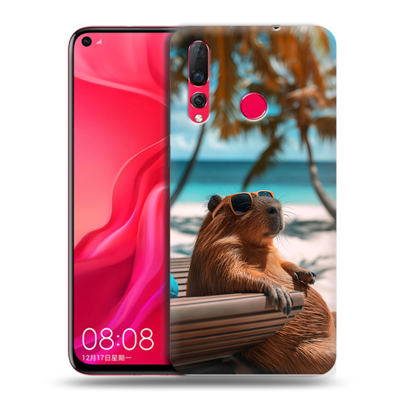 Силиконовый чехол на Huawei Nova 4 с принтом Капибара Силиконовый чехол на Huawei Nova 4 с принтом Капибара