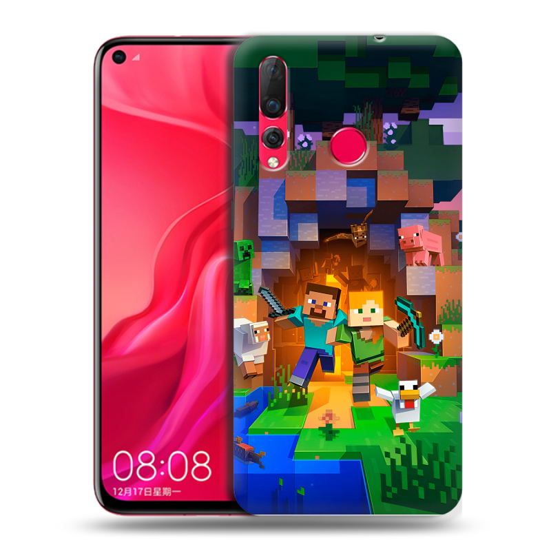Силиконовый чехол на Huawei Nova 4 с принтом Майнкрафт Minecraft Силиконовый чехол на Huawei Nova 4 с принтом Майнкрафт Minecraft
