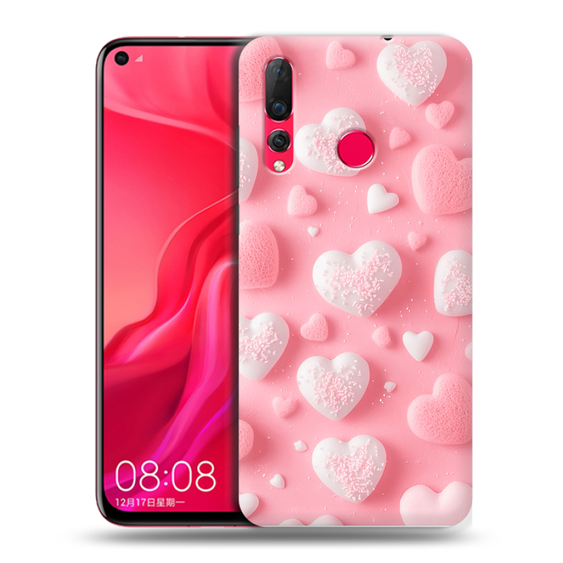 Силиконовый чехол на Huawei Nova 4 с принтом Сердечки Силиконовый чехол на Huawei Nova 4 с принтом Сердечки
