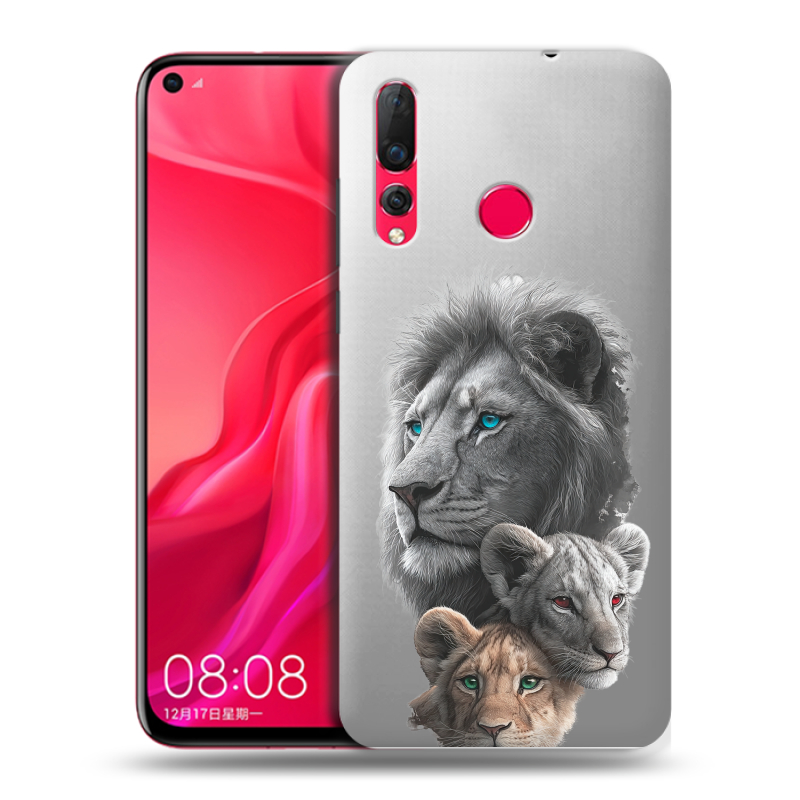 Пластиковый чехол на Huawei Nova 4 с принтом Львы Пластиковый чехол на Huawei Nova 4 с принтом Львы