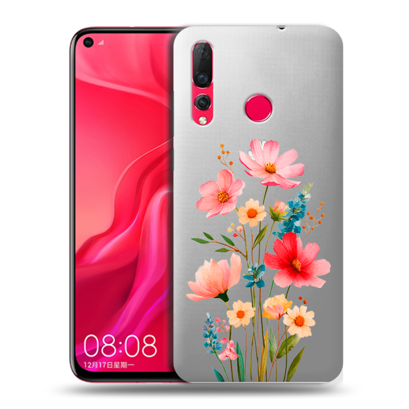 Силиконовый чехол на Huawei Nova 4 с принтом Цветы Силиконовый чехол на Huawei Nova 4 с принтом Цветы