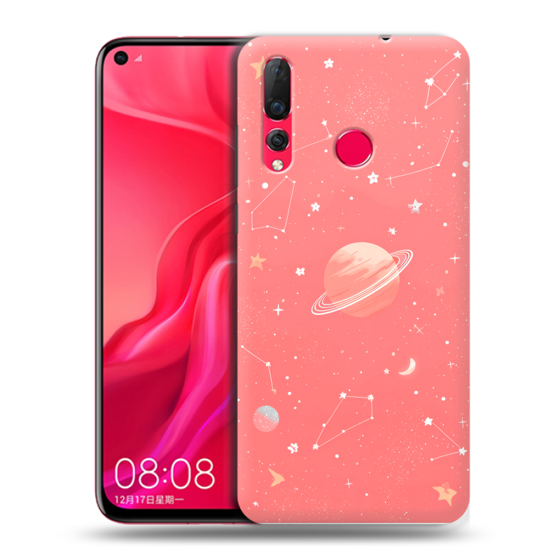 Пластиковый чехол на Huawei Nova 4 с принтом Розовый космос Пластиковый чехол на Huawei Nova 4 с принтом Розовый космос