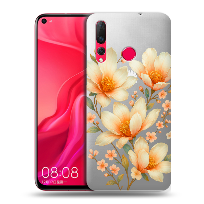 Силиконовый чехол на Huawei Nova 4 с принтом Цветы Силиконовый чехол на Huawei Nova 4 с принтом Цветы