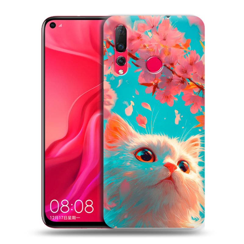 Пластиковый чехол на Huawei Nova 4 с принтом Красивый кот Пластиковый чехол на Huawei Nova 4 с принтом Красивый кот