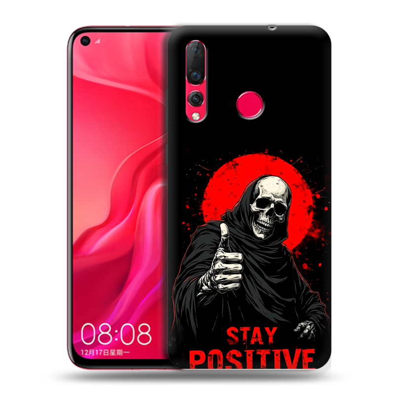 Силиконовый чехол на Huawei Nova 4 с принтом смешной скелет Силиконовый чехол на Huawei Nova 4 с принтом смешной скелет