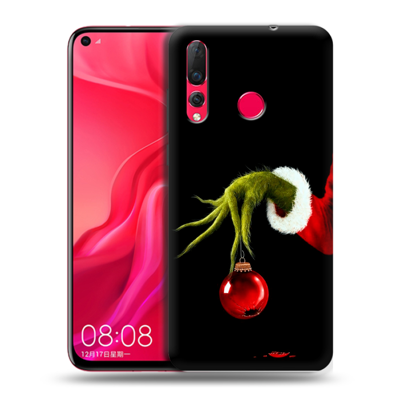 Пластиковый чехол на Huawei Nova 4 с принтом Новый год Гринч Пластиковый чехол на Huawei Nova 4 с принтом Новый год Гринч