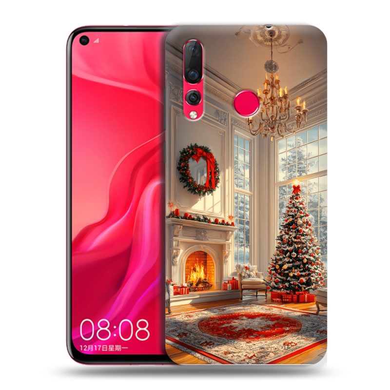 Силиконовый чехол на Huawei Nova 4 с принтом Новый год Силиконовый чехол на Huawei Nova 4 с принтом Новый год