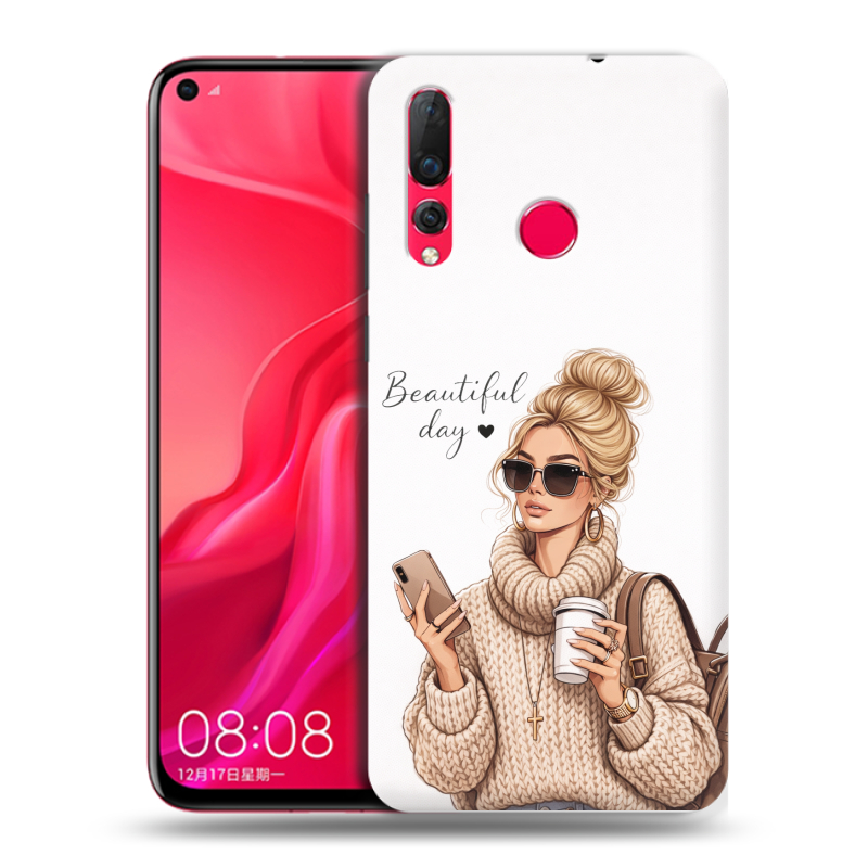Силиконовый чехол на Huawei Nova 4 с принтом женский Силиконовый чехол на Huawei Nova 4 с принтом женский