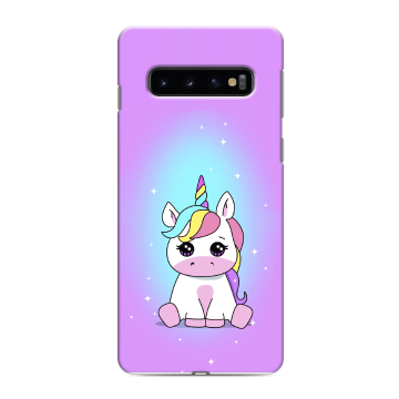 Силиконовый противоударный чехол на Samsung Galaxy S10 с принтом Единорог