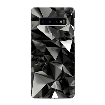 Силиконовый противоударный чехол на Samsung Galaxy S10 с принтом Черные кристаллы