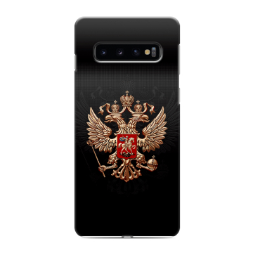 Силиконовый противоударный чехол на Samsung Galaxy S10 с принтом Герб России