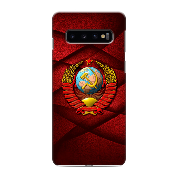Силиконовый противоударный чехол на Samsung Galaxy S10 с принтом Герб СССР