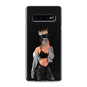 Силиконовый противоударный чехол на Samsung Galaxy S10 с принтом Женские принты