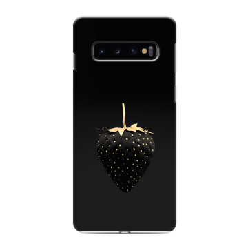 Силиконовый противоударный чехол на Samsung Galaxy S10 с принтом Черная клубника