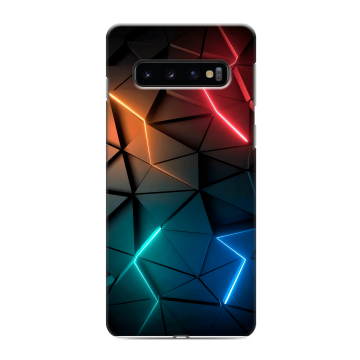 Силиконовый противоударный чехол на Samsung Galaxy S10 с принтом Абстракция неон
