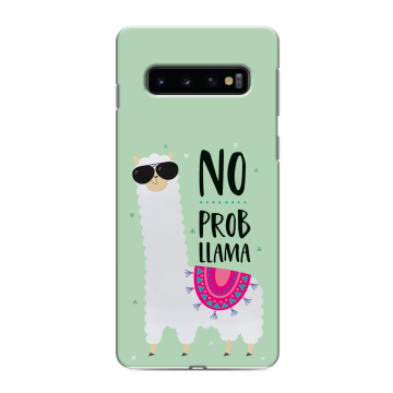 Силиконовый противоударный чехол на Samsung Galaxy S10 с принтом Лама