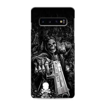 Силиконовый противоударный чехол на Samsung Galaxy S10 с принтом Скелет