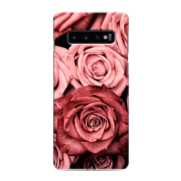 Силиконовый противоударный чехол на Samsung Galaxy S10 с принтом Цветы розы
