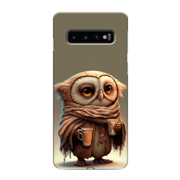 Силиконовый противоударный чехол на Samsung Galaxy S10 с принтом Сова