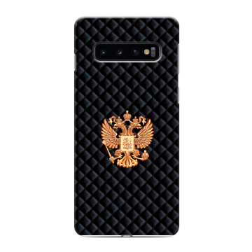 Силиконовый противоударный чехол на Samsung Galaxy S10 с принтом Герб России принт Силиконовый противоударный чехол на Samsung Galaxy S10 с принтом Герб России принт