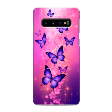 Силиконовый противоударный чехол на Samsung Galaxy S10 с принтом Бабочки Силиконовый противоударный чехол на Samsung Galaxy S10 с принтом Бабочки