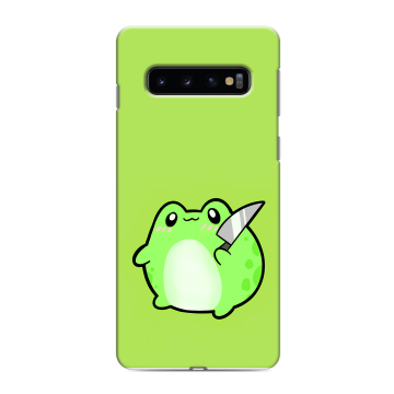 Силиконовый противоударный чехол на Samsung Galaxy S10 с принтом Лягушенок Силиконовый противоударный чехол на Samsung Galaxy S10 с принтом Лягушенок