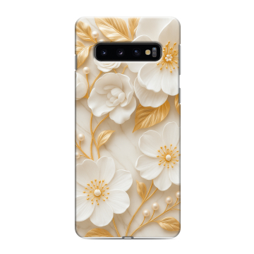 Силиконовый противоударный чехол на Samsung Galaxy S10 с принтом Цветы Силиконовый противоударный чехол на Samsung Galaxy S10 с принтом Цветы