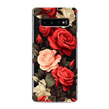 Силиконовый противоударный чехол на Samsung Galaxy S10 с принтом Розы Силиконовый противоударный чехол на Samsung Galaxy S10 с принтом Розы
