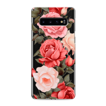 Силиконовый противоударный чехол на Samsung Galaxy S10 с принтом Розы Силиконовый противоударный чехол на Samsung Galaxy S10 с принтом Розы