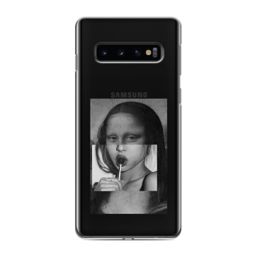 Силиконовый противоударный чехол на Samsung Galaxy S10 с принтом Мона Лиза Силиконовый противоударный чехол на Samsung Galaxy S10 с принтом Мона Лиза